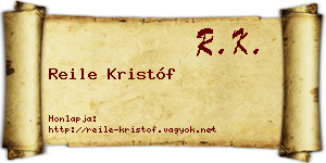 Reile Kristóf névjegykártya